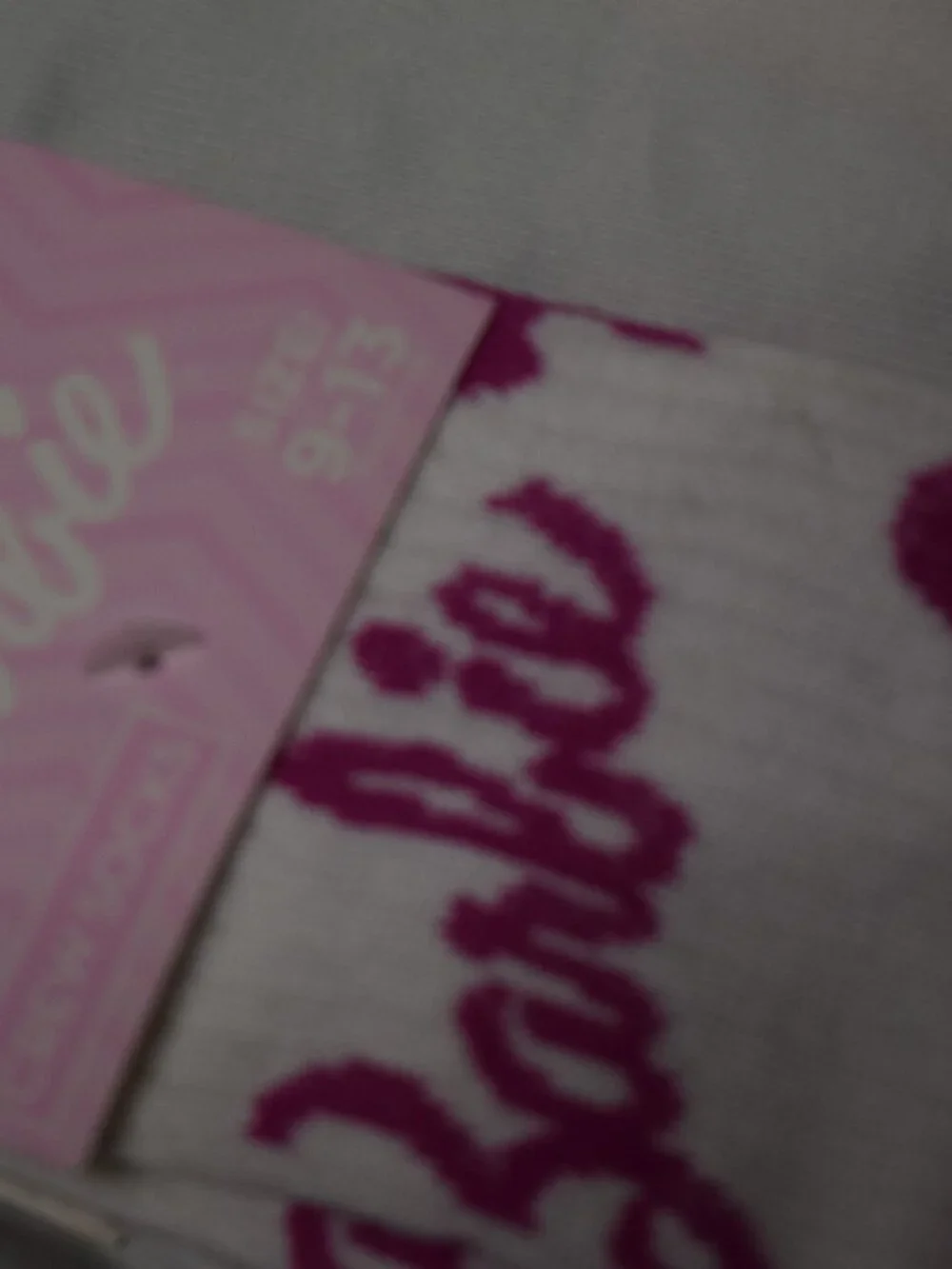 2 Pairs Of Barbie Themed Crew Socks Size 9-13